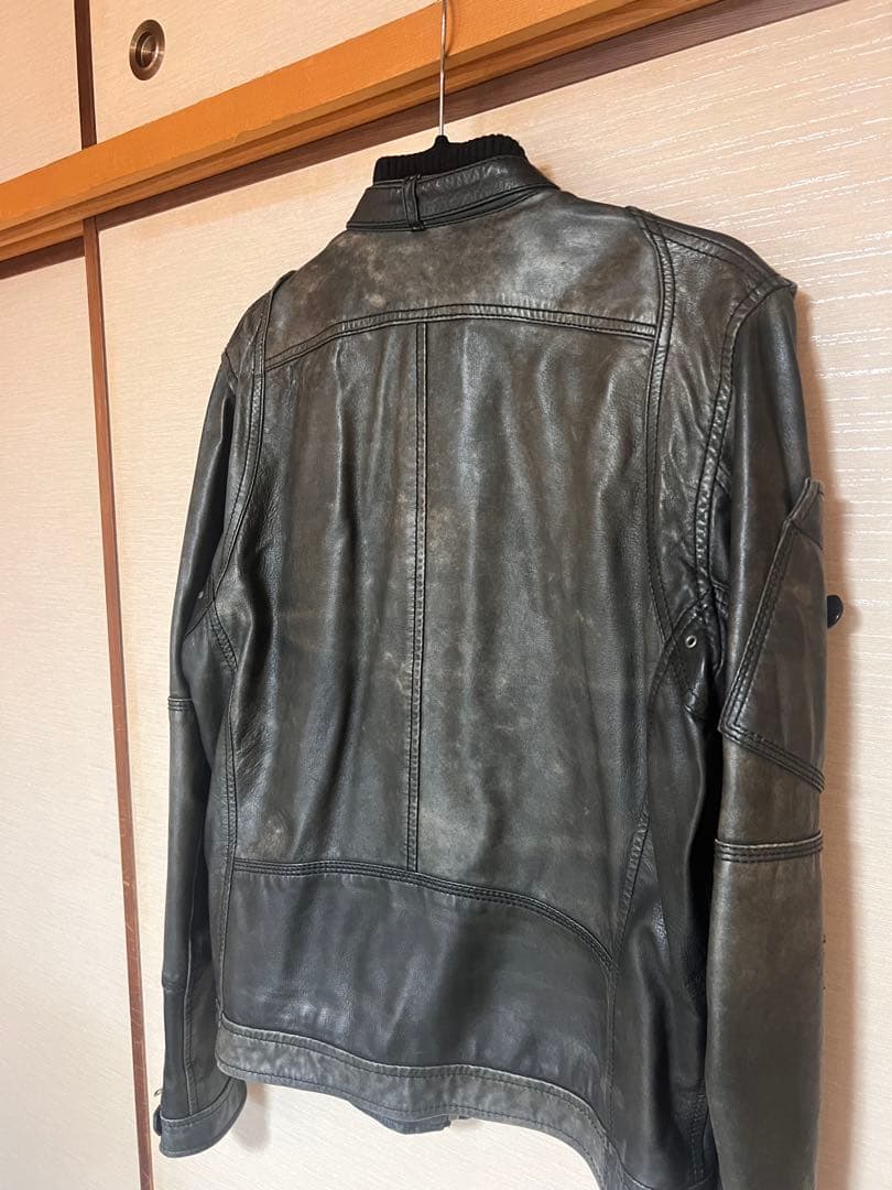 DIESEL レザーシングルライダースジャケット　古着