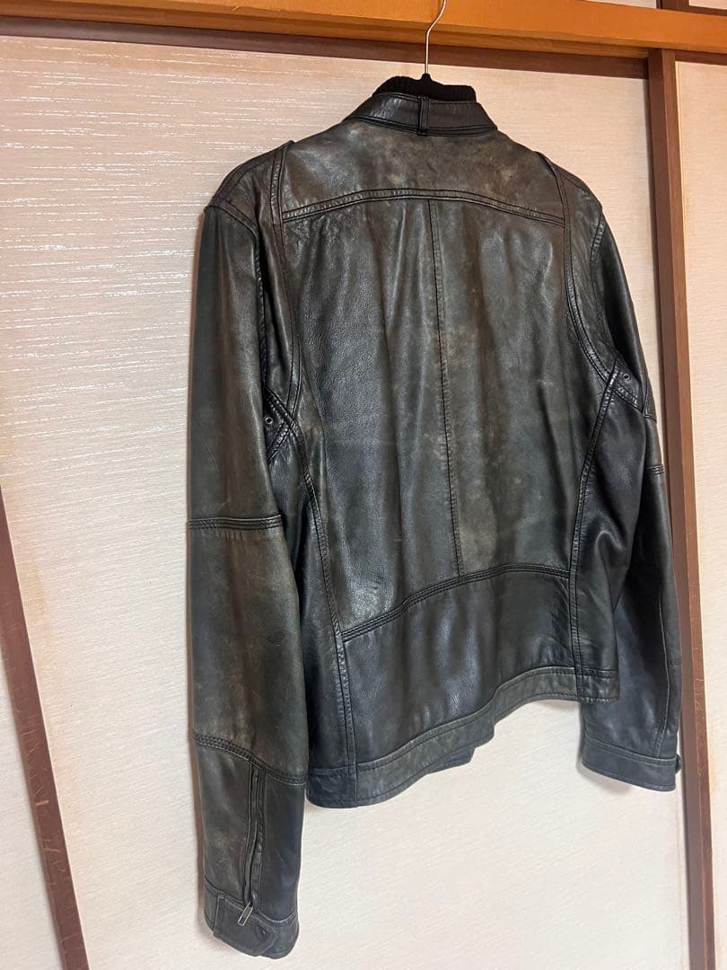 DIESEL レザーシングルライダースジャケット　古着