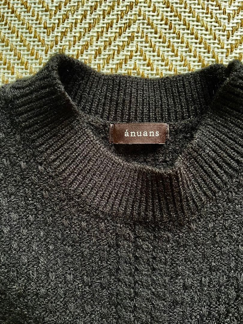 新品未使用　パールニットトップス　anuans ブラック　パール