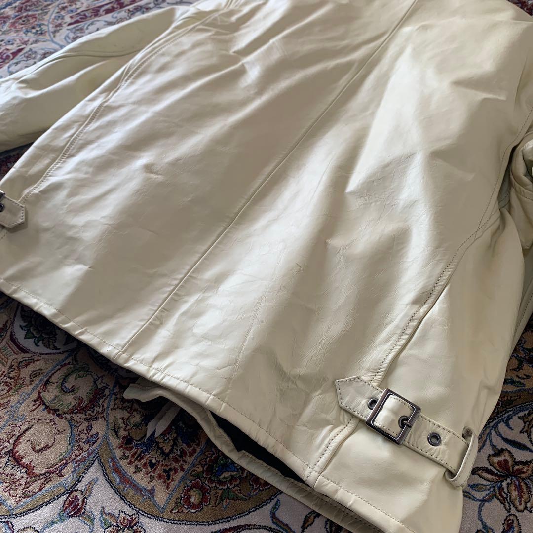 極美品　リューグー　馬革 シングルライダースジャケット　ライナー付き