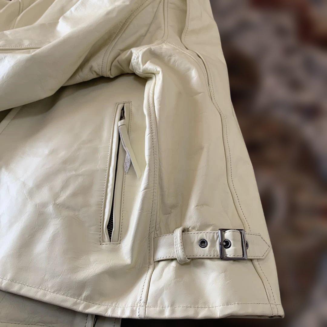 極美品　リューグー　馬革 シングルライダースジャケット　ライナー付き