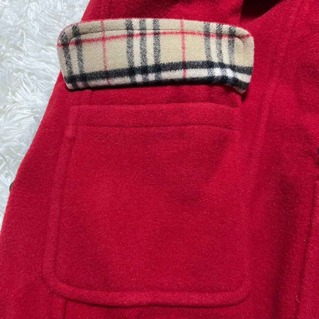 未使用　バーバリーロンドン　ノバチェック　ダッフルコート　デッドストック　赤