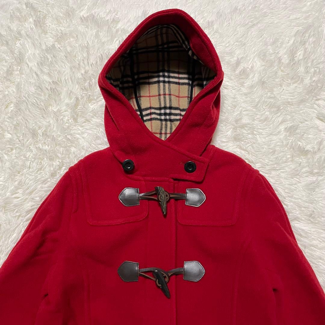 未使用　バーバリーロンドン　ノバチェック　ダッフルコート　デッドストック　赤