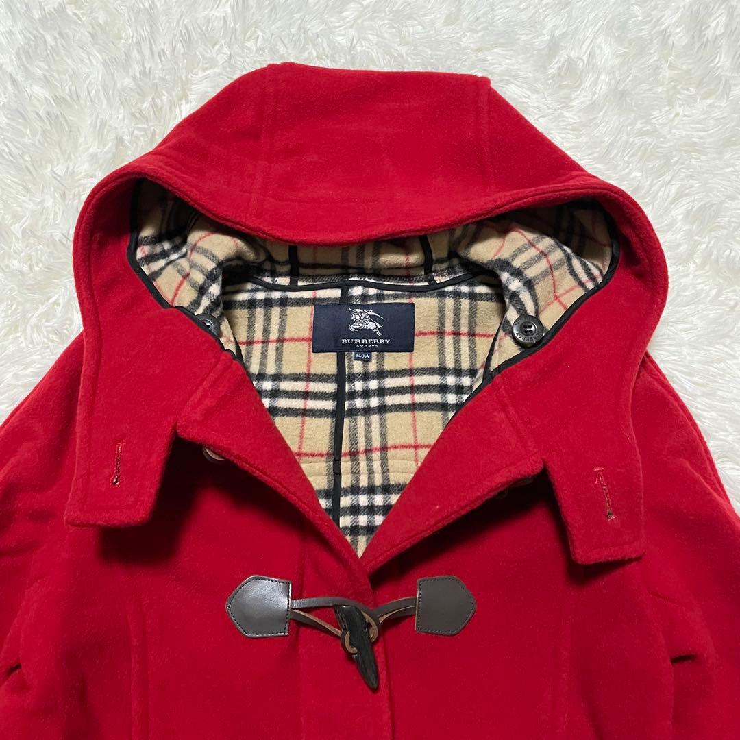 未使用　バーバリーロンドン　ノバチェック　ダッフルコート　デッドストック　赤