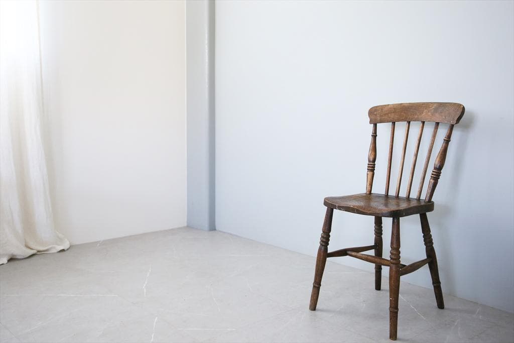 英国アンティーク木製キッチンチェア/ダイニングイス/椅子/飾り棚(89-12-2