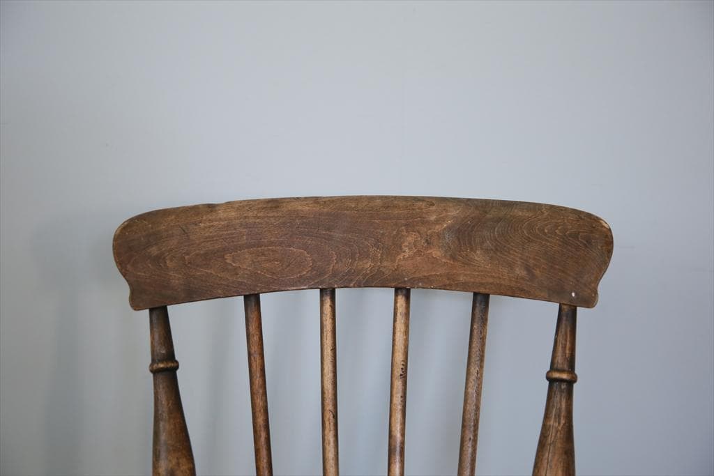 英国アンティーク木製キッチンチェア/ダイニングイス/椅子/飾り棚(89-12-2