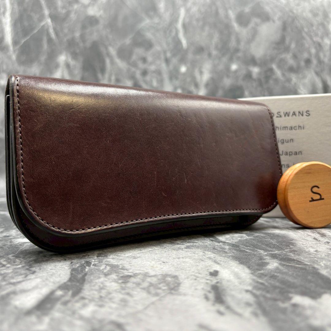 ✨美品✨ワイルドスワンズ ブリスターL 長財布 ダークブラウン スリッカー付