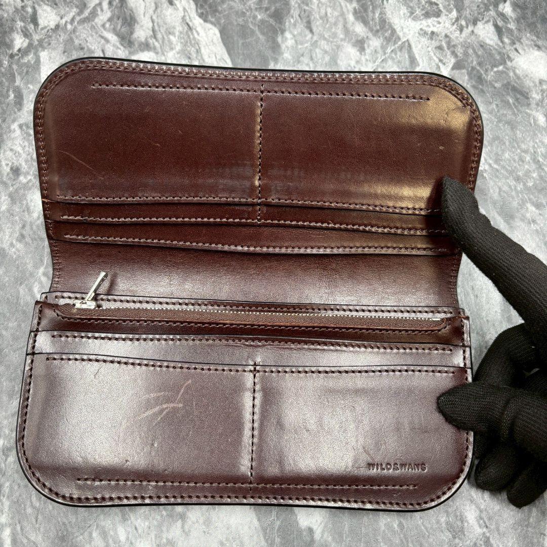 ✨美品✨ワイルドスワンズ ブリスターL 長財布 ダークブラウン スリッカー付