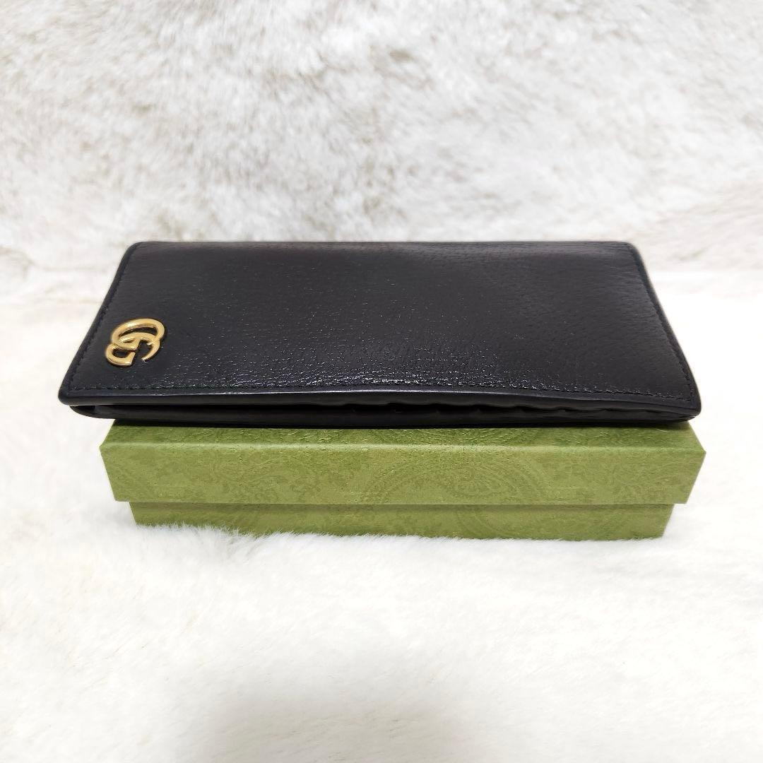 ✨極美品✨グッチ　長財布　二つ折り　小銭入れ　マーモント　ブラック　レザー　黒