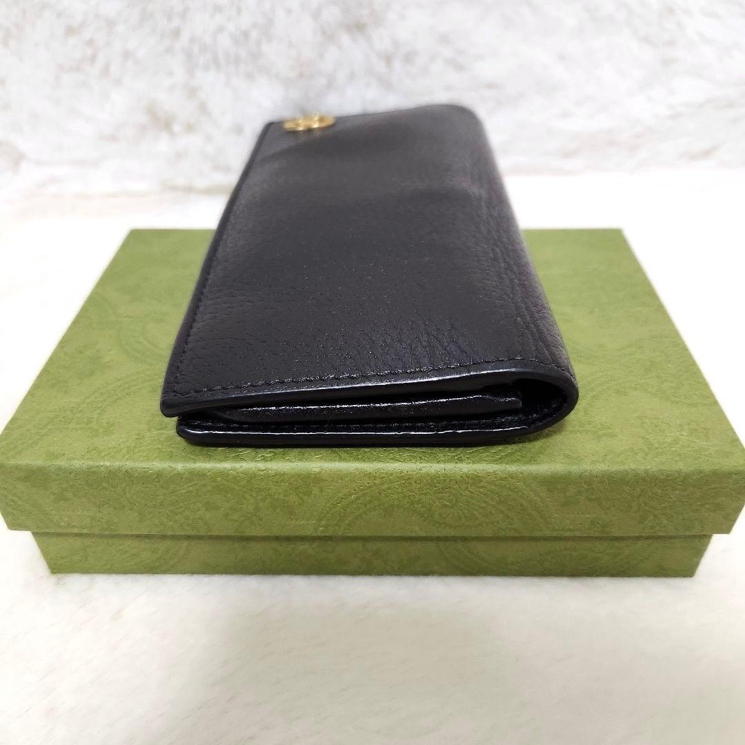 ✨極美品✨グッチ　長財布　二つ折り　小銭入れ　マーモント　ブラック　レザー　黒