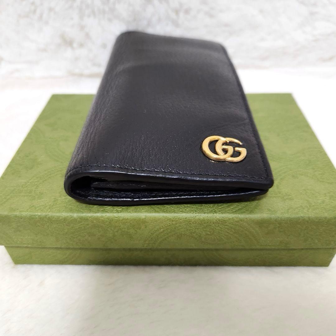 ✨極美品✨グッチ　長財布　二つ折り　小銭入れ　マーモント　ブラック　レザー　黒