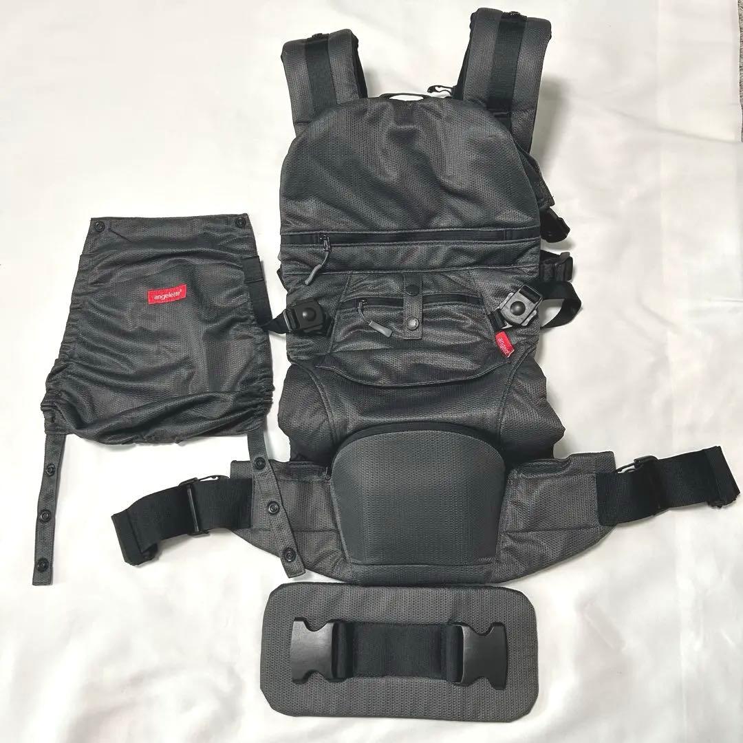 ★美品★ベビーキャリアON　アンジェレッテ　チャコールグレー　抱っこ紐