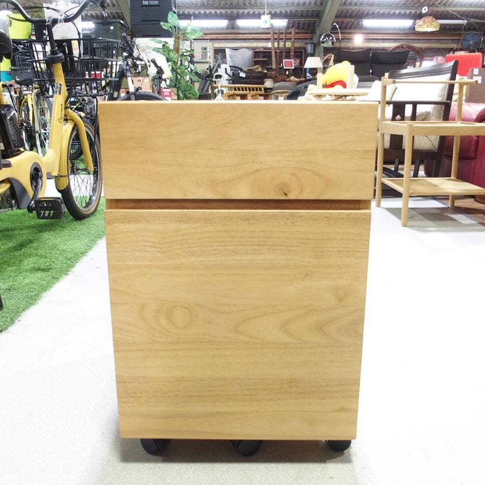 MUJI/無印良品 リノリウム天板 木製デスクキャビネット/デスクワゴン 美品