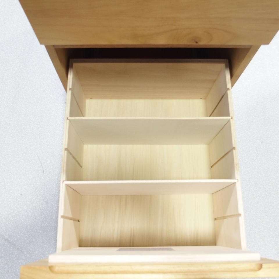 MUJI/無印良品 リノリウム天板 木製デスクキャビネット/デスクワゴン 美品