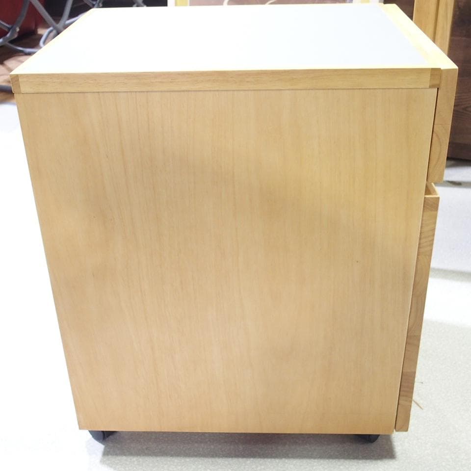 MUJI/無印良品 リノリウム天板 木製デスクキャビネット/デスクワゴン 美品