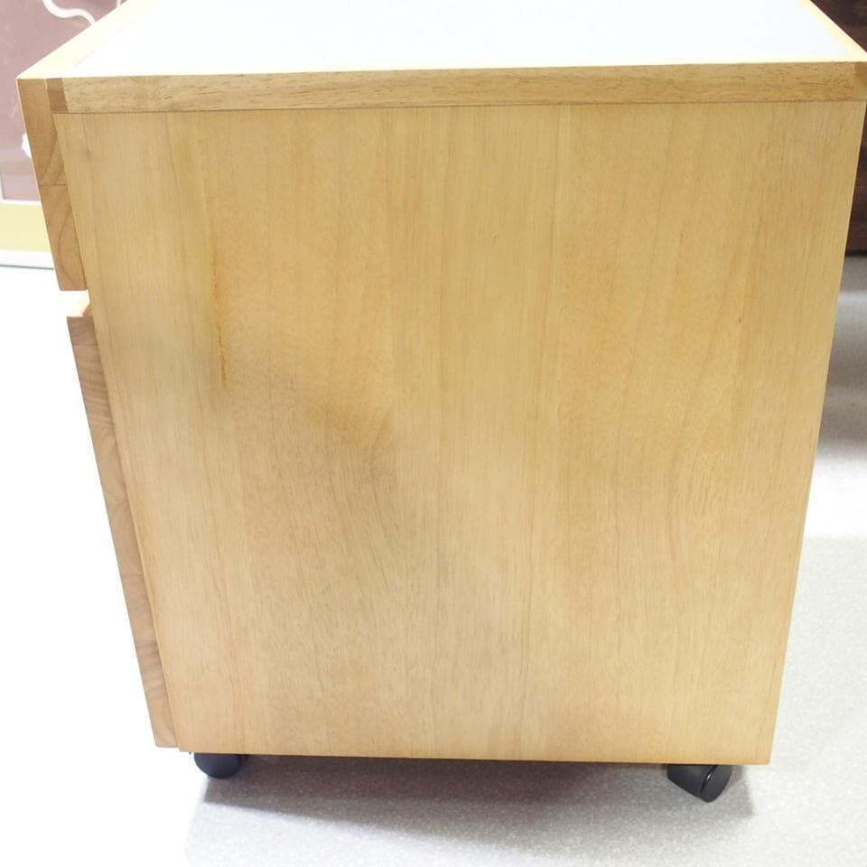 MUJI/無印良品 リノリウム天板 木製デスクキャビネット/デスクワゴン 美品