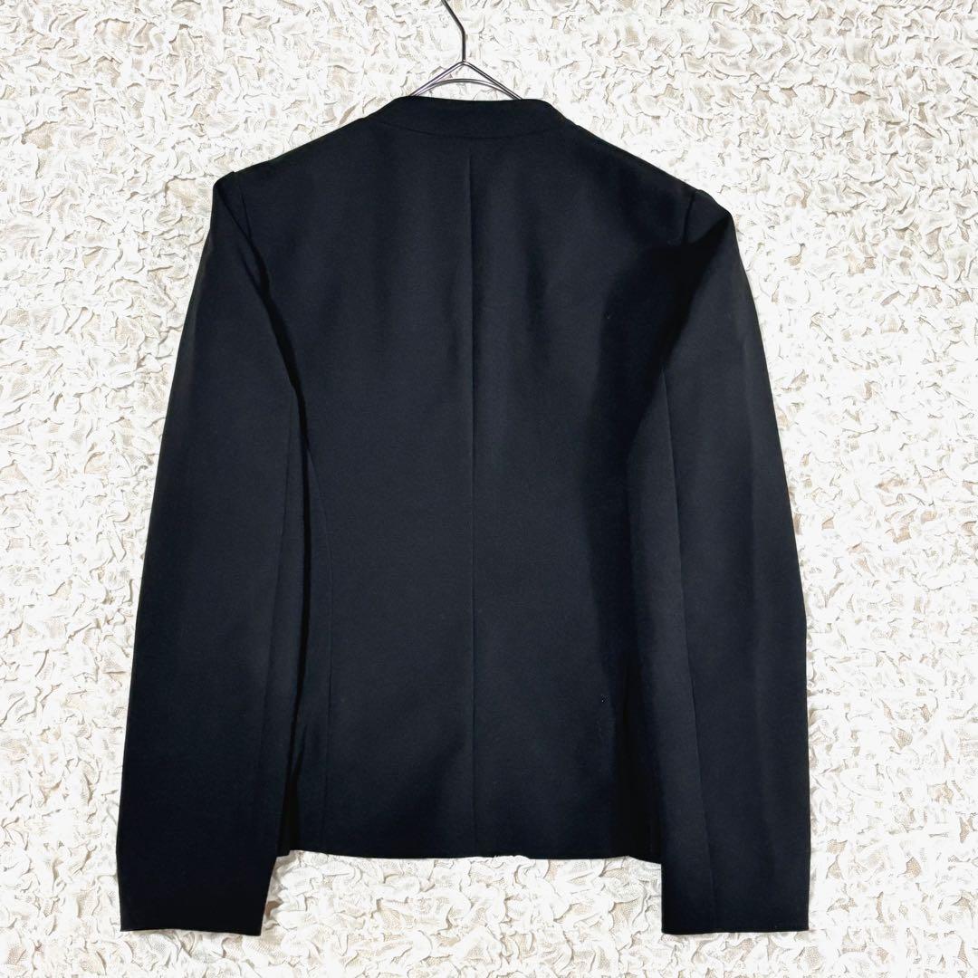 美品 untitled パンツスーツ セットアップ ノーカラー 洗える 黒 3