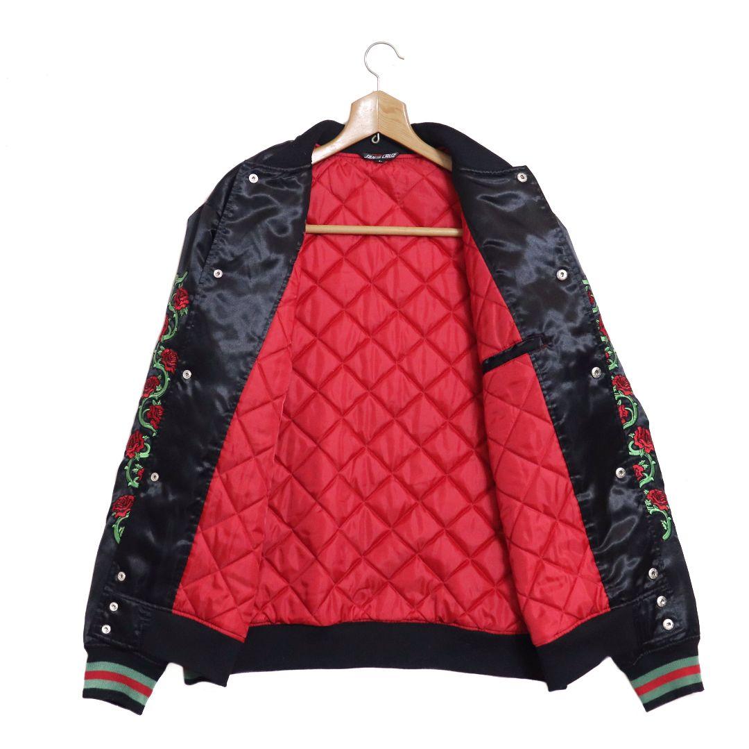 SANTA CRUZ サンタクルーズ デカ刺繍 バラ刺繍 中綿 スカジャン L