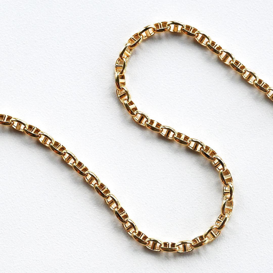 新品 18金アンカーチェーンネックレス幅2.6mm長さ45cm 品質証明書付