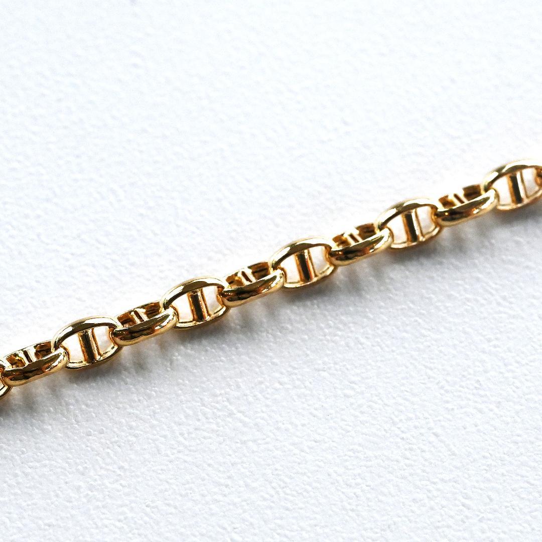 新品 18金アンカーチェーンネックレス幅2.6mm長さ45cm 品質証明書付