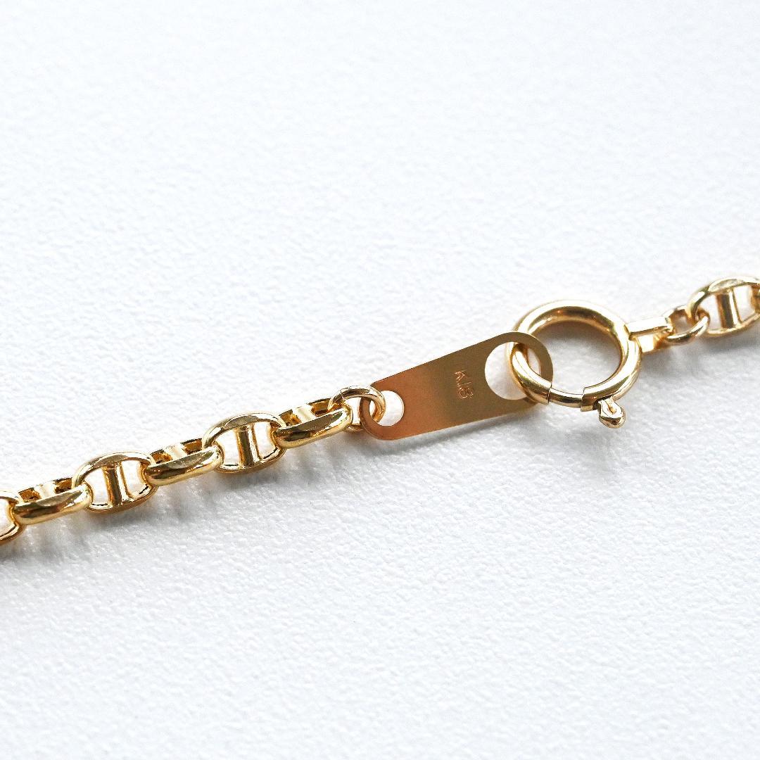 新品 18金アンカーチェーンネックレス幅2.6mm長さ45cm 品質証明書付