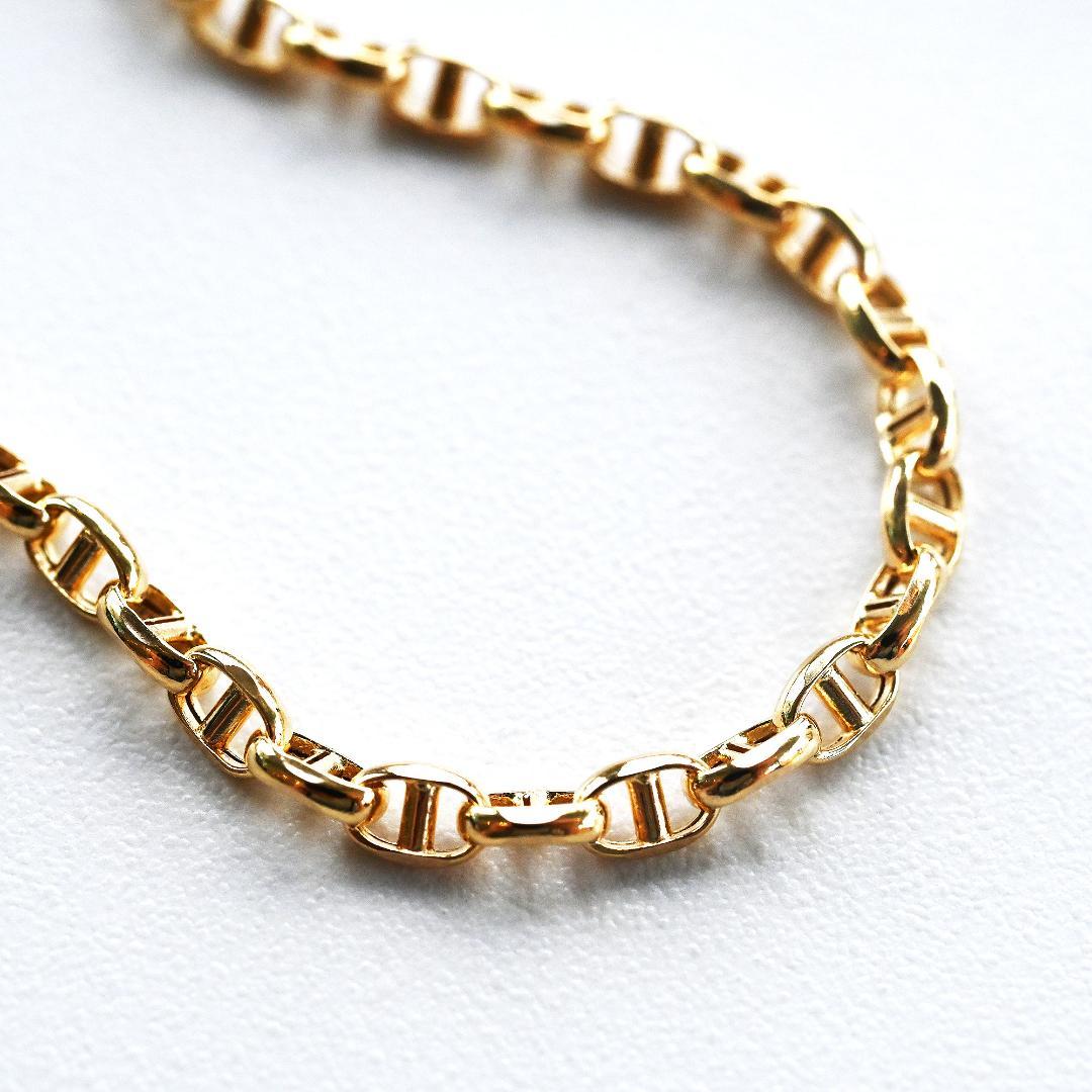 新品 18金アンカーチェーンネックレス幅2.6mm長さ45cm 品質証明書付