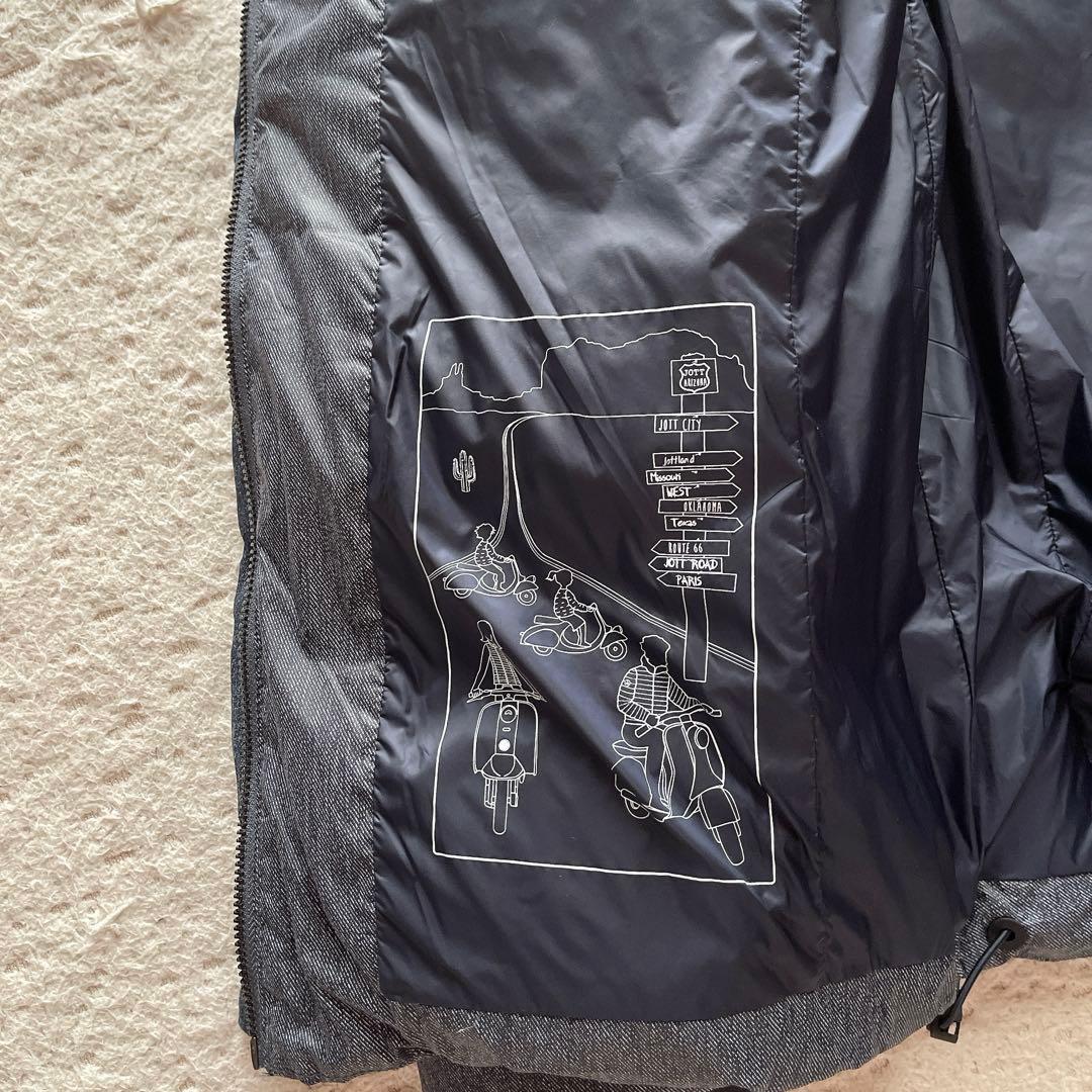 【美品】ジョット ダウンジャケット フード ワッペン ネイビー M相当