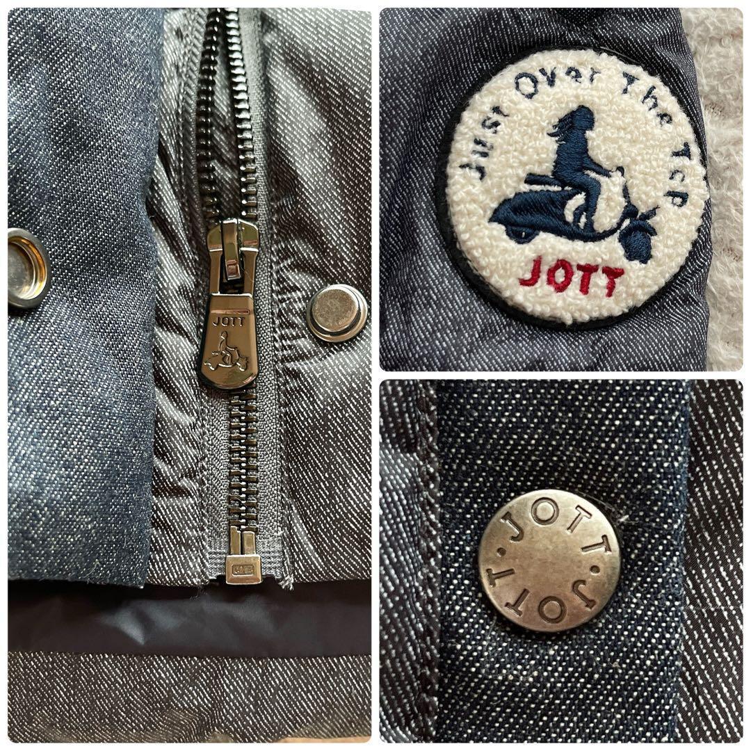 【美品】ジョット ダウンジャケット フード ワッペン ネイビー M相当