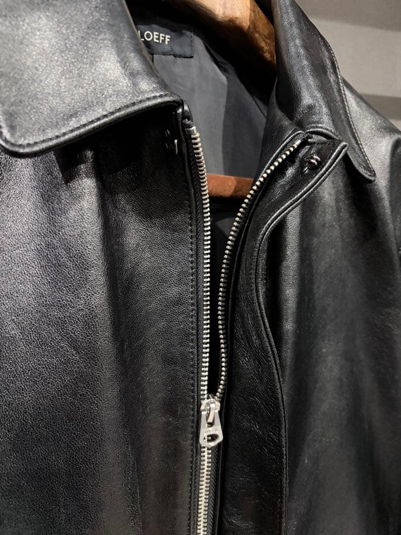 LOEFF / ラムレザー フライトジャケット黒　サイズ:2