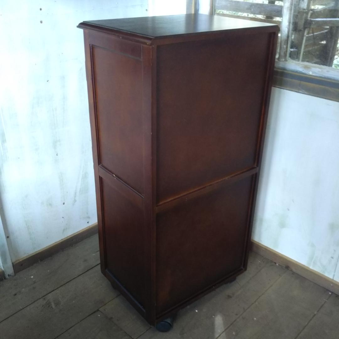 昭和レトロ　書類入れ　引き出し　キャスター付　収納　小物入れ　木製　アンティーク