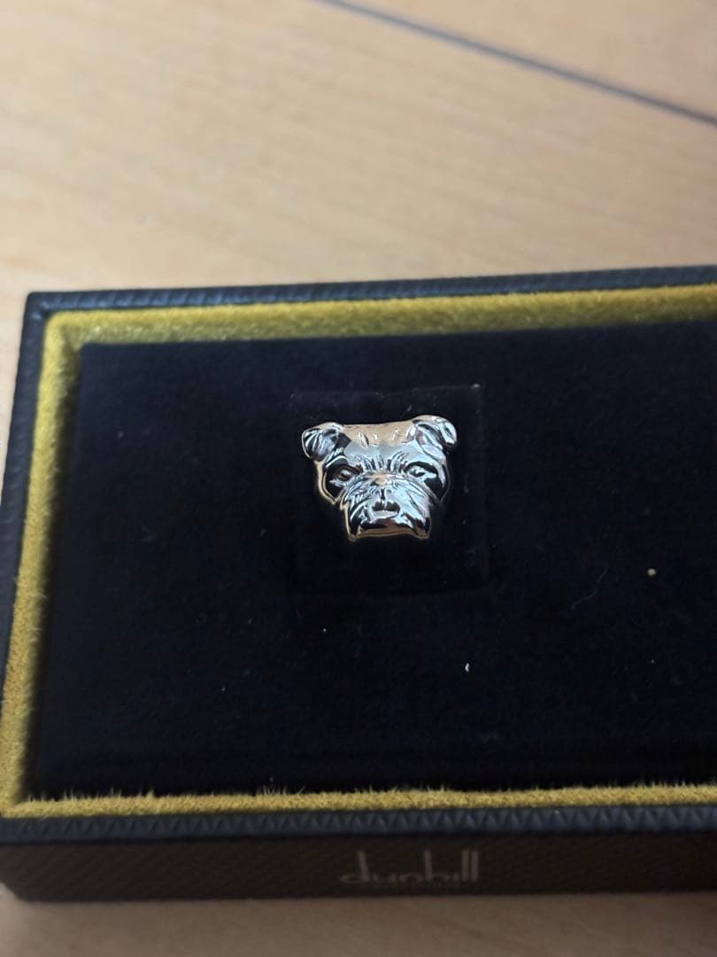 希少❣️美品❣️ ダンヒル　ブルドック　ＳＶ９２５　ラペルピン　タイピン　ピンバッジ