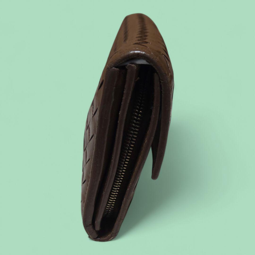 美品　BOTTEGA VENETA　イントレチャート長財布　ブラウン