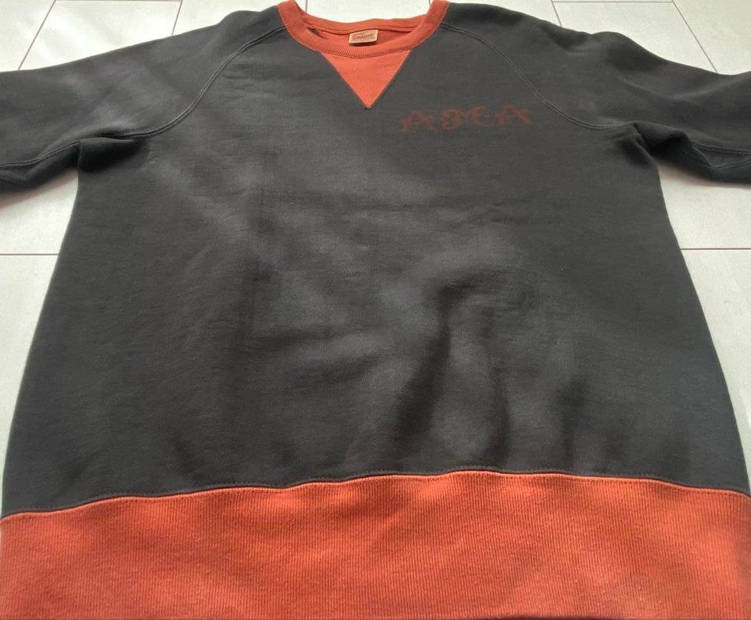 美品 deluxeware 両V フリーダムスリーブ ツートーン スウェット L