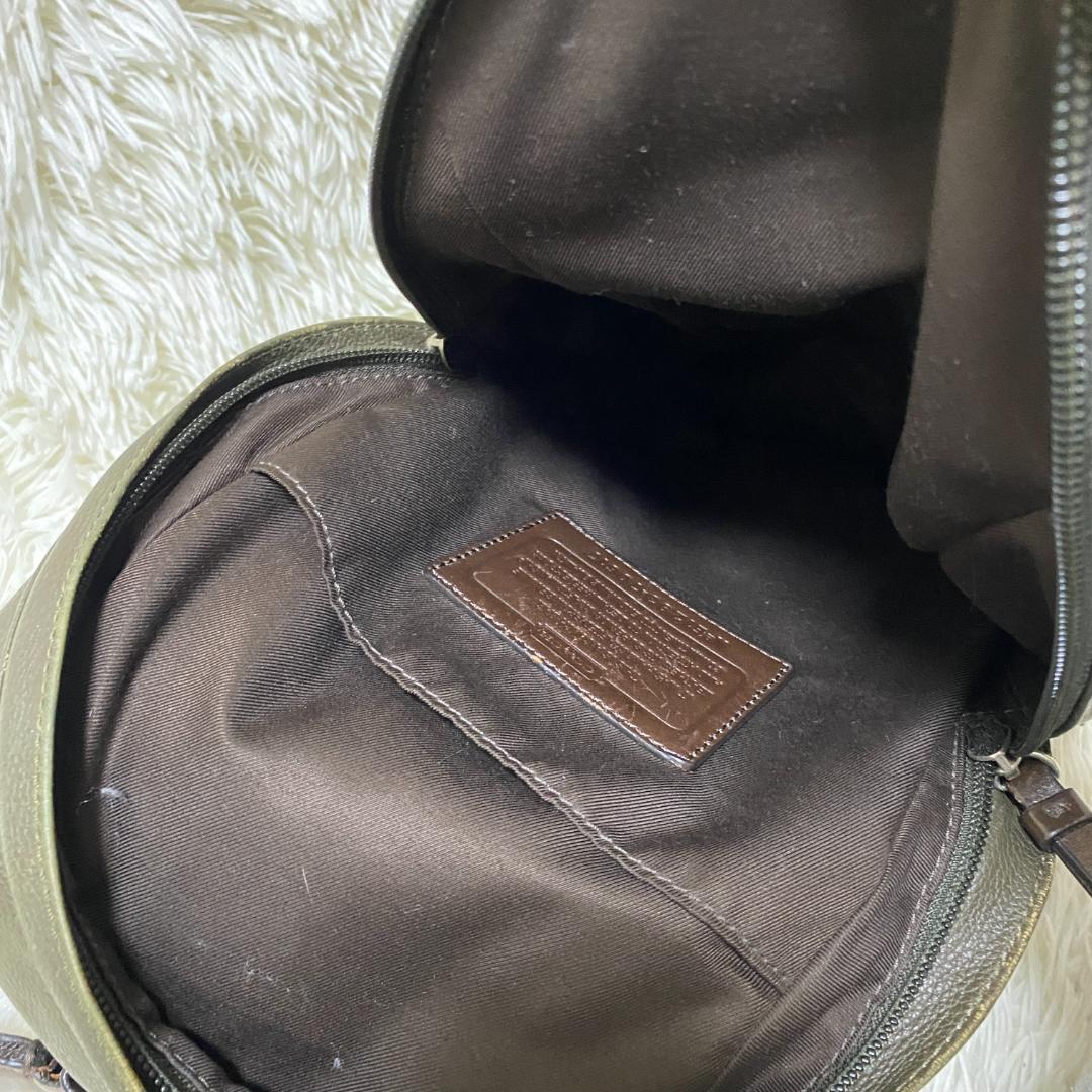 COACH コーチ ボディバッグ レザー オリーブグリーン