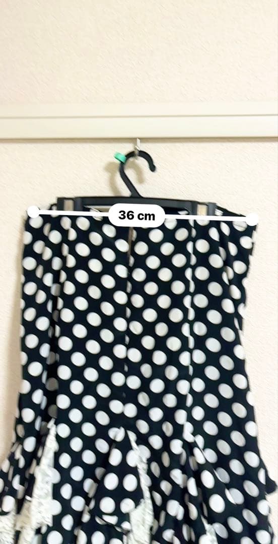フラメンコ スカート ポルカドット レース付き