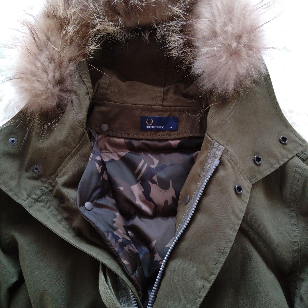 フレッドペリー　迷彩ダウンライナー付 モッズコート　フィッシュテールF2562