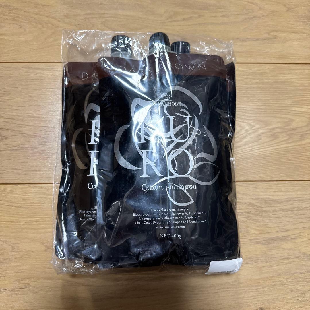 バランローズKURO Cream Shampooダークブラウン400g4個セット