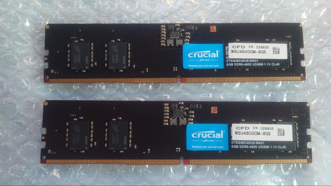 Crucial DDR5 4800 16GB メモリー
