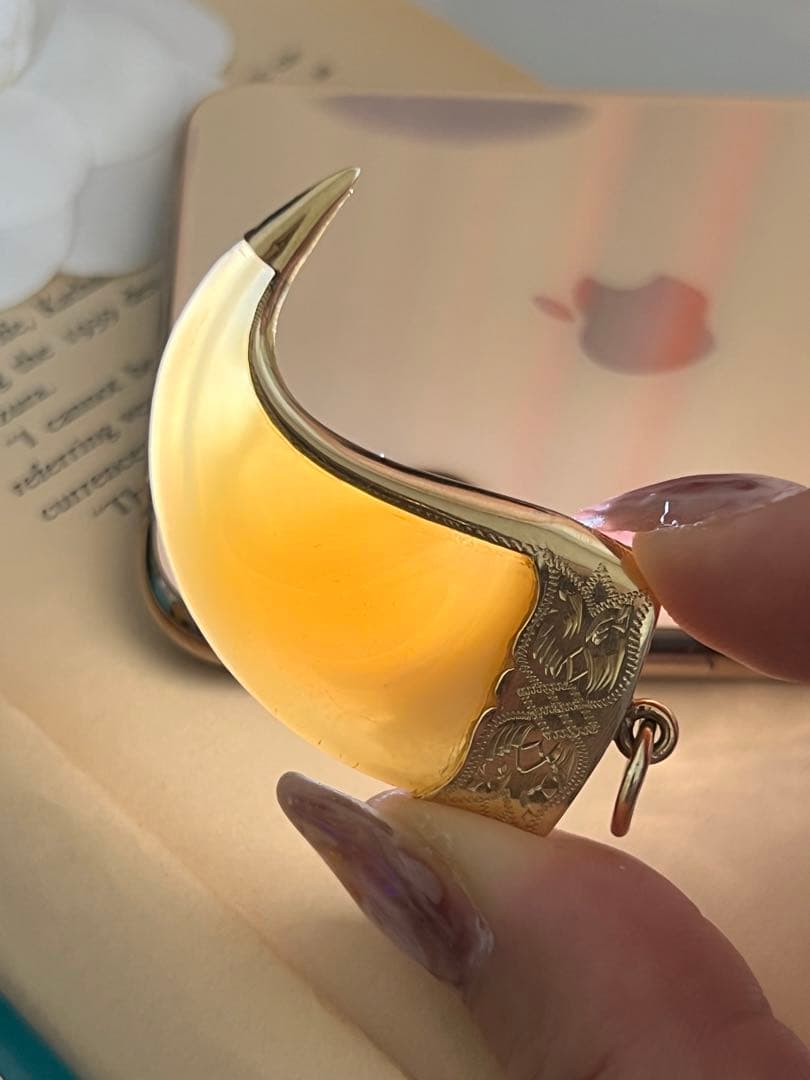 希少　k18イギリスアンティークネックレスペンダント　爪形ペンダント