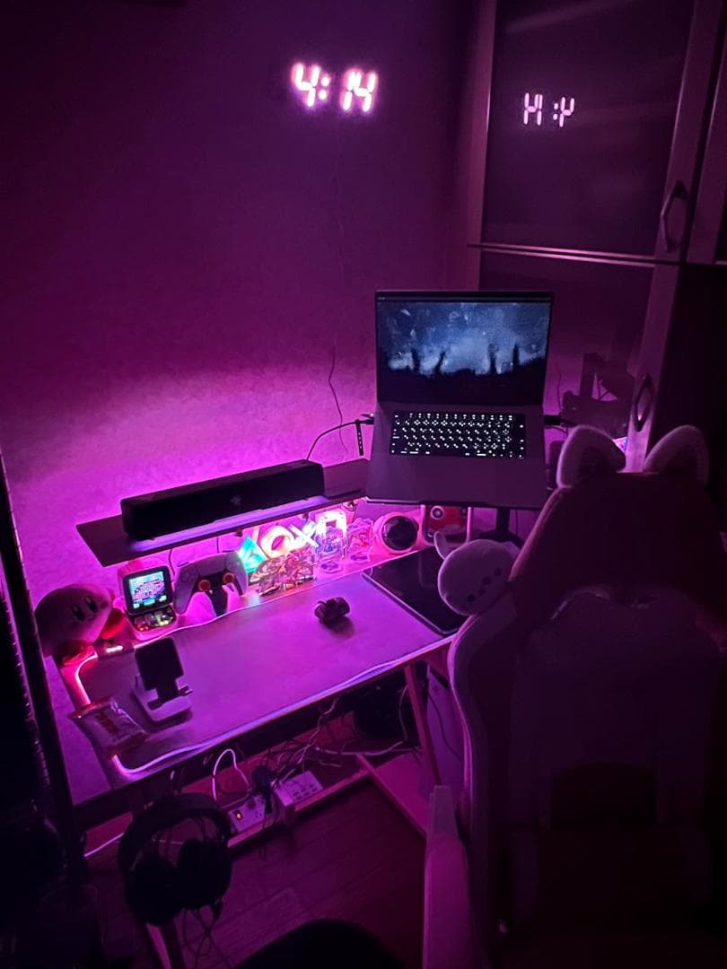 MOTPK ゲーミングデスク LEDライト付き L字デスク PCデ 新品未開封