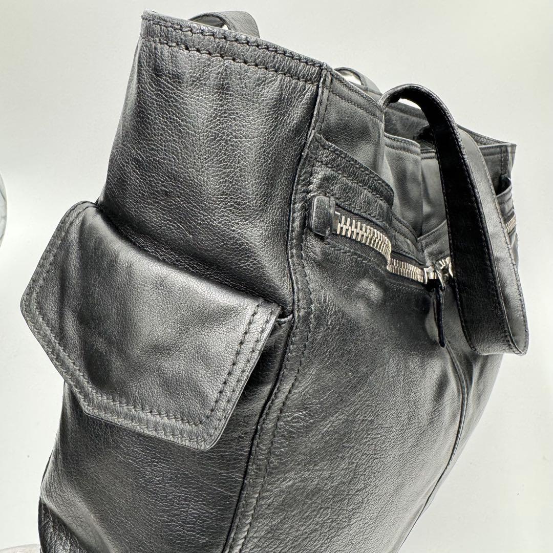 PRADA プラダ 大きめ レザー トートバッグ ショルダーバッグ ブラック