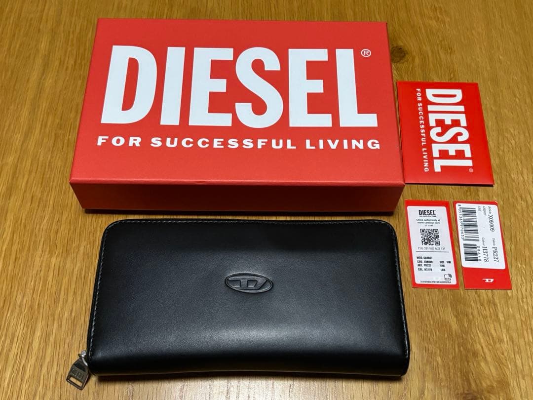 ★美品★ DIESEL ブラックレザー長財布