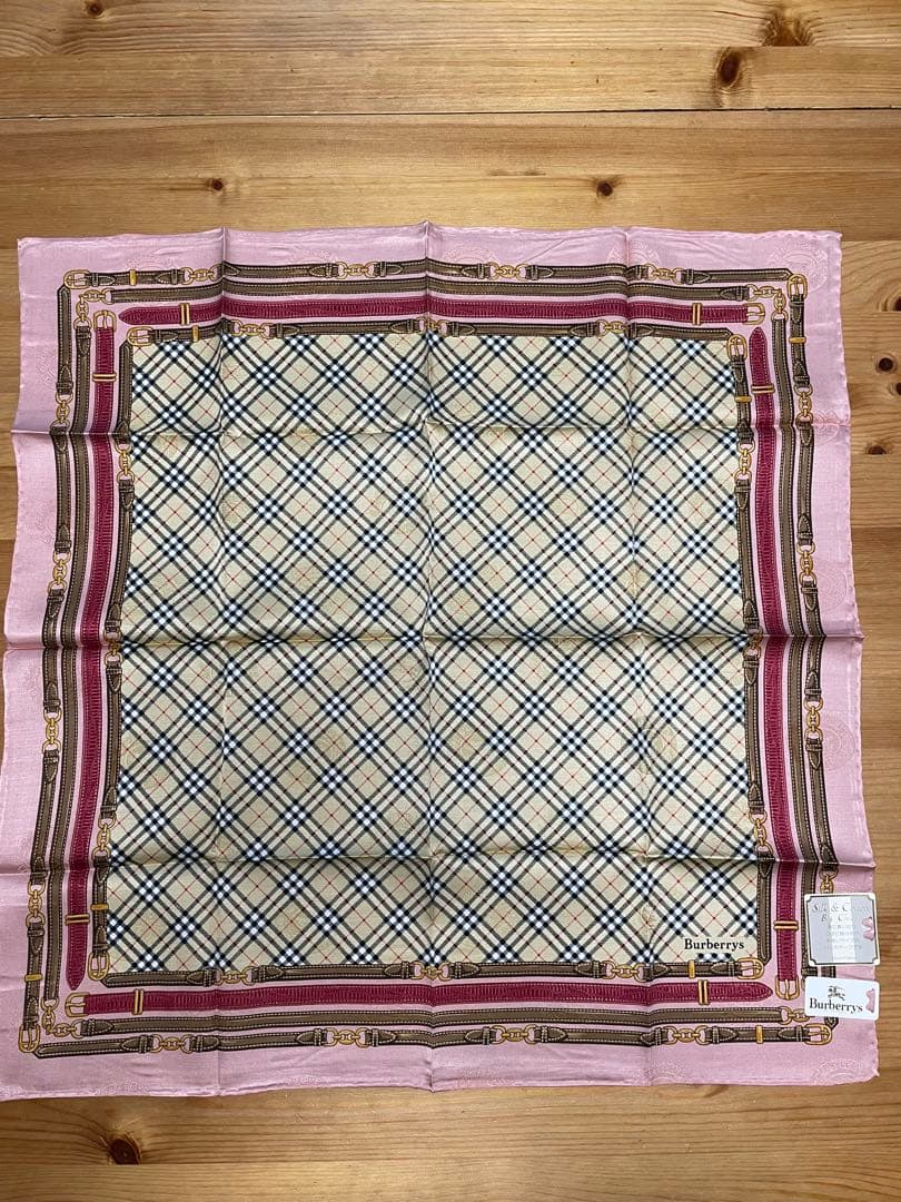 s*y様 シルク&コットンBurberry チェック柄ハンカチーフ4枚セット