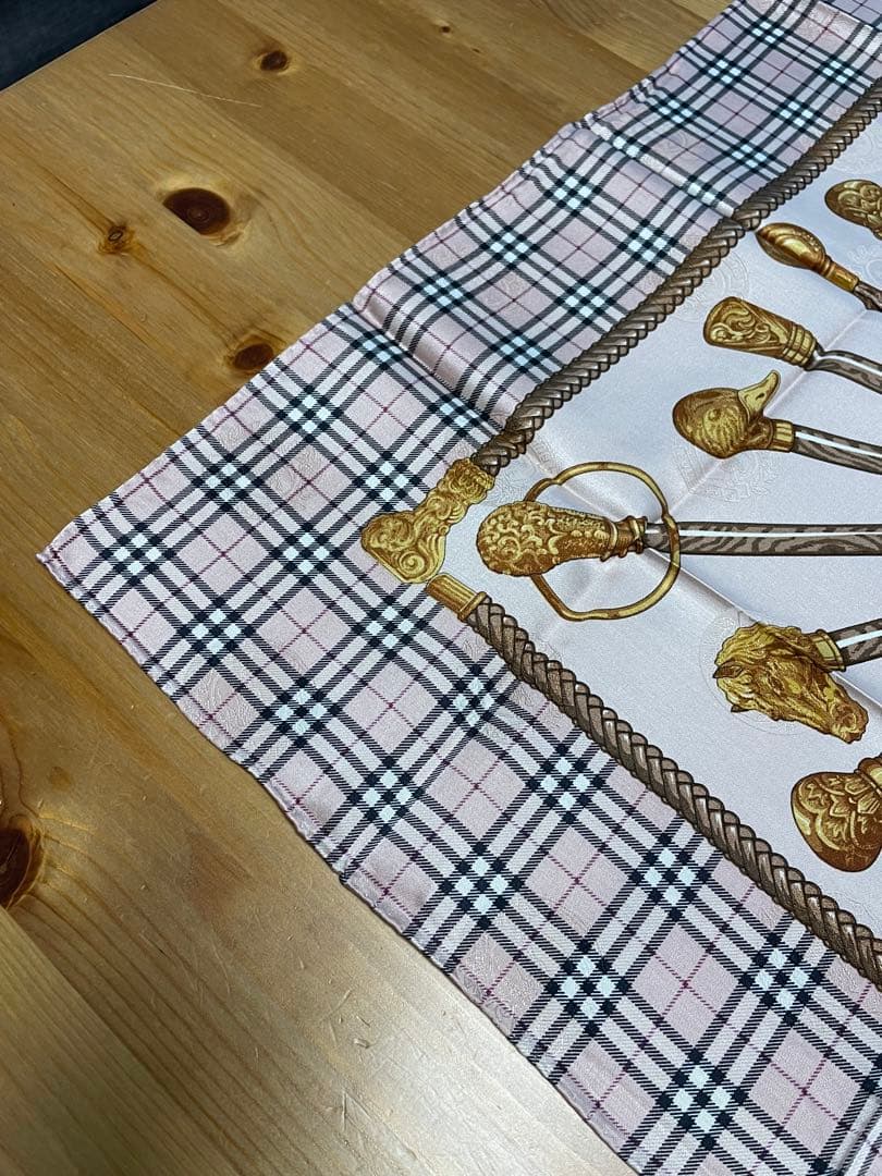 s*y様 シルク&コットンBurberry チェック柄ハンカチーフ4枚セット