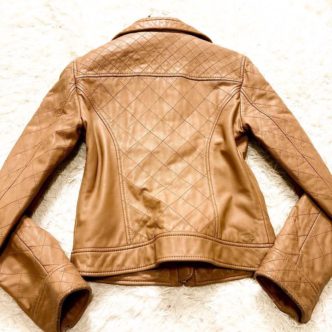 DOLCE&GABBANA ベイビーラムレザージャケット キャラメルブラウン