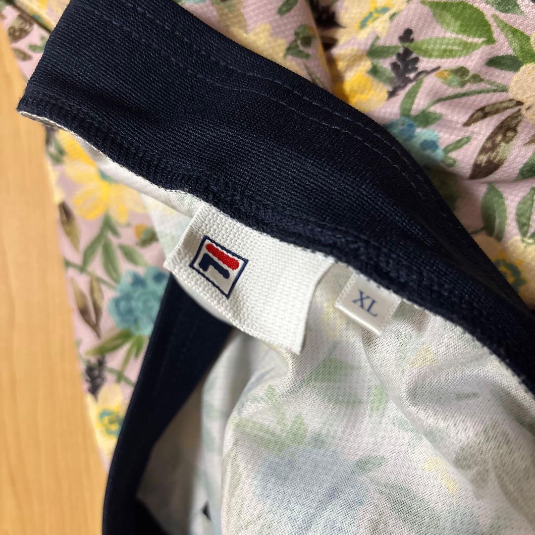 新品タグ付き‼️フィラ　花柄　上下セット　ネイビー　XL フラワー　テニススコート