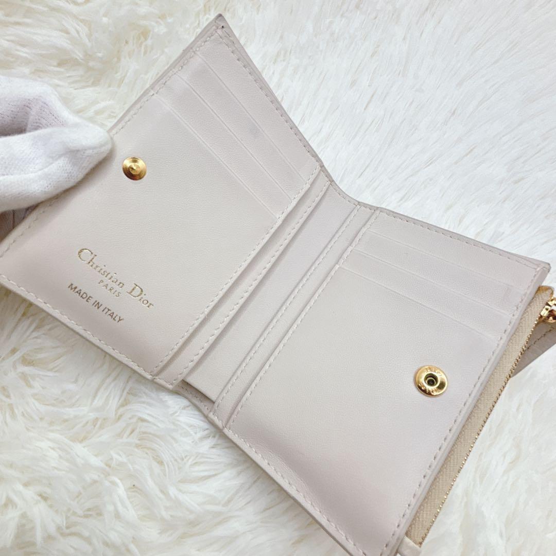 美品✨Dior ディオール ミニ財布 二つ折り財布 カロ ダリア レザー