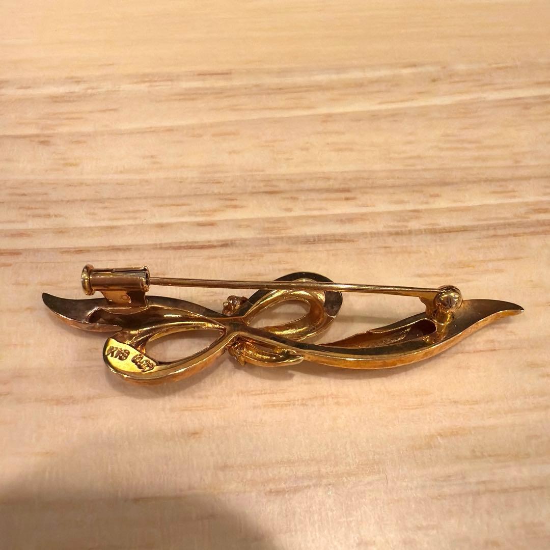 K18 ダイヤモンド 0.07ct ブローチ 18金 刻印あり