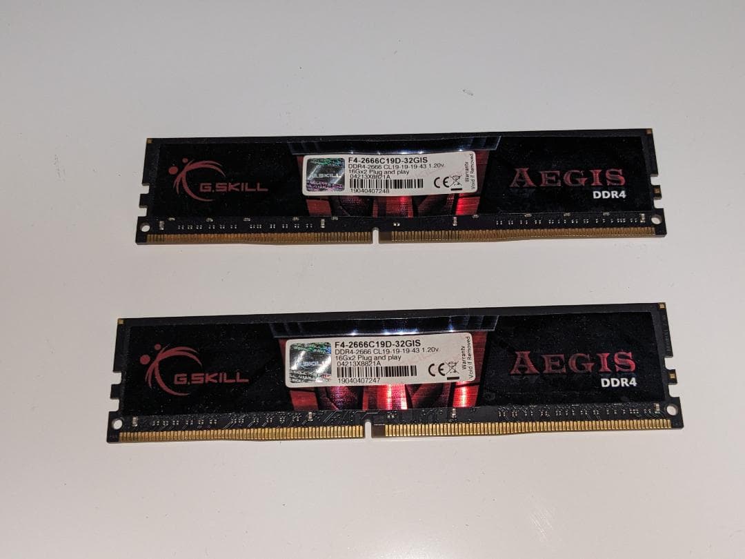 G.SKILL AEGIS DDR4 32GB (16GB×2枚)