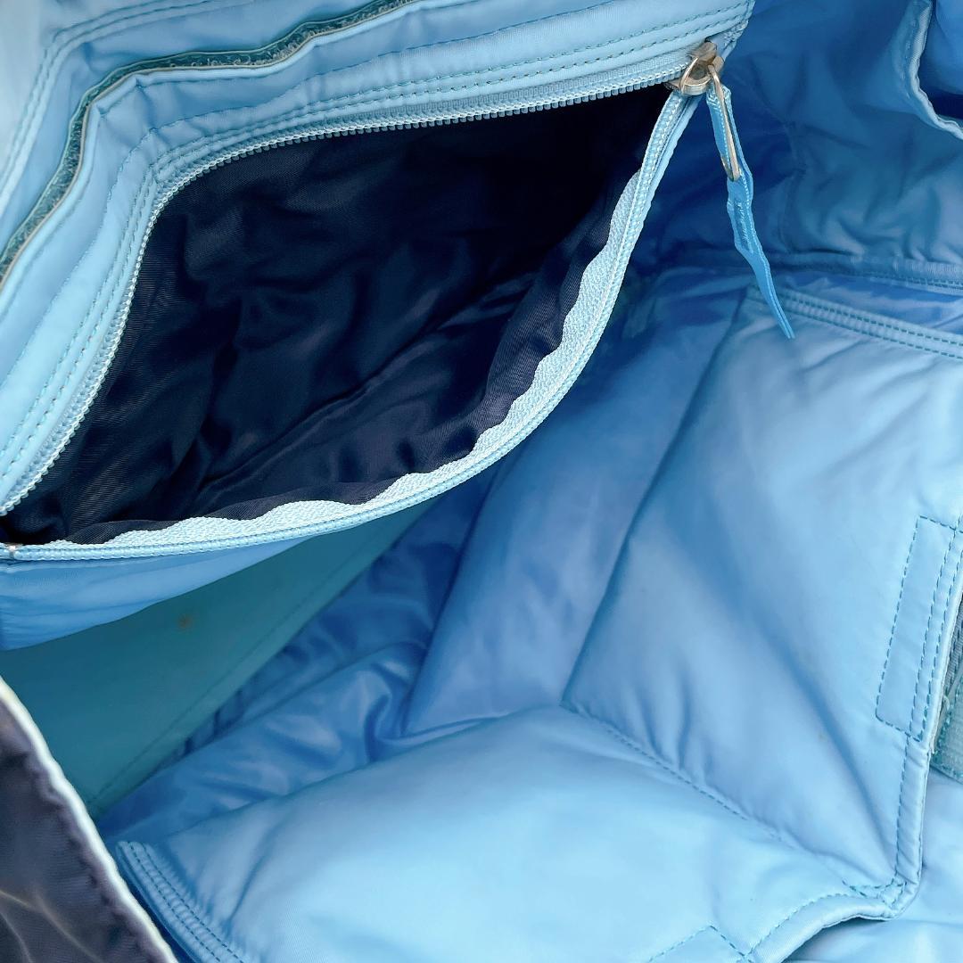 良品 PORTER クリーム ネイビー×ブルー トートバッグ f341